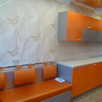 Шкафчики для кухни оранжевого цвета